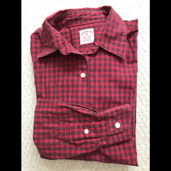 BrooksBros Red Plaid Shirt - Picture 2 of 8